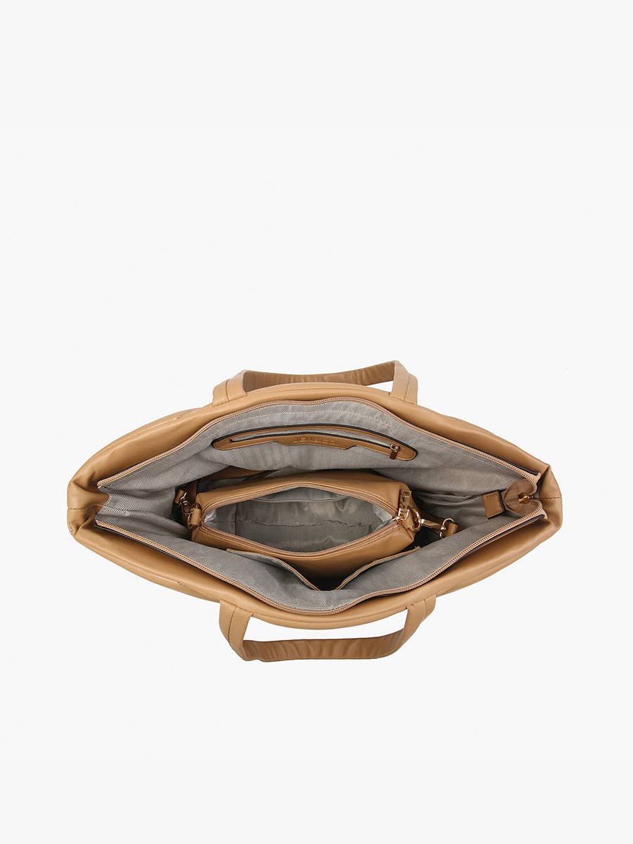 Maroon Quilted Chevron Tote