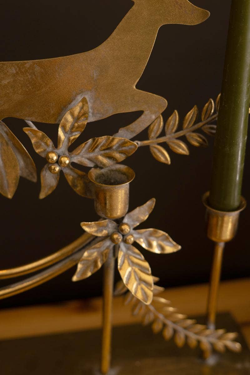 Metal Reindeer Candleabra