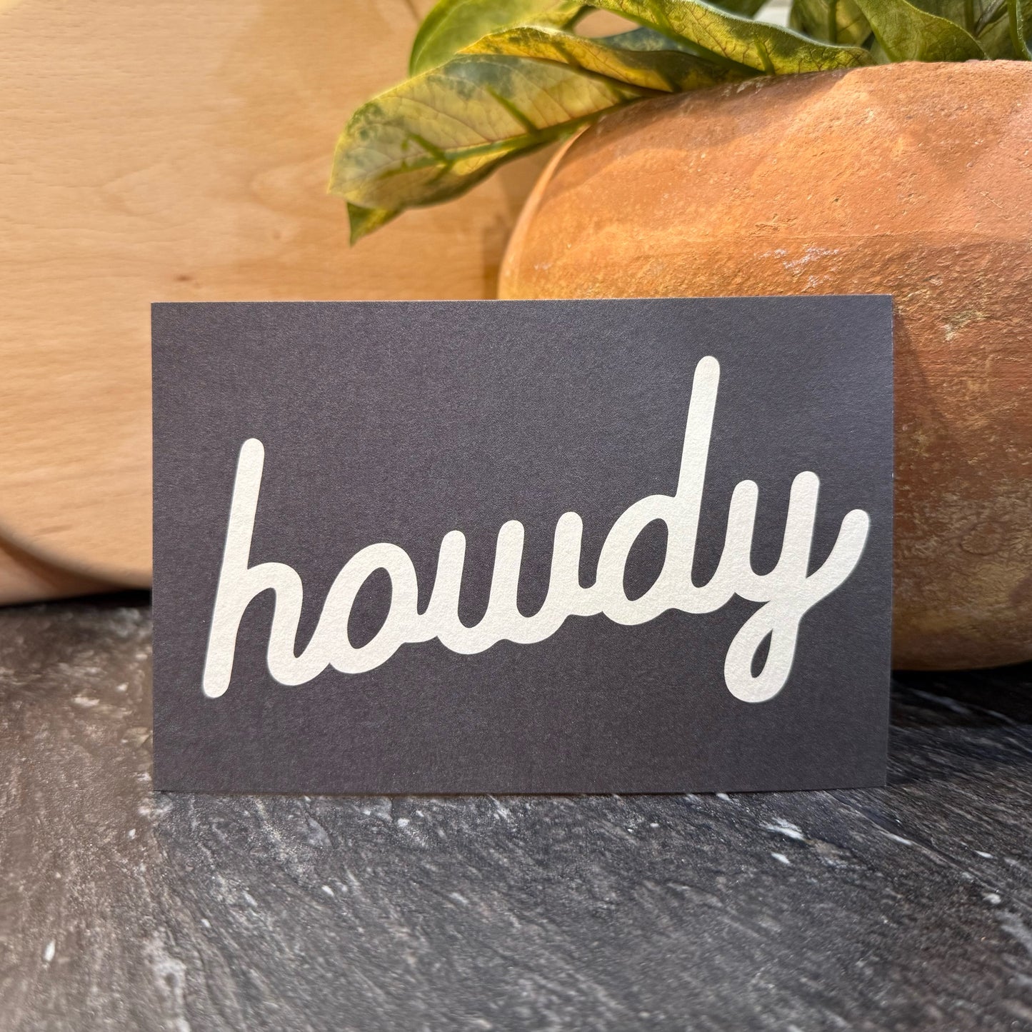 Howdy Postcard - Black Solid