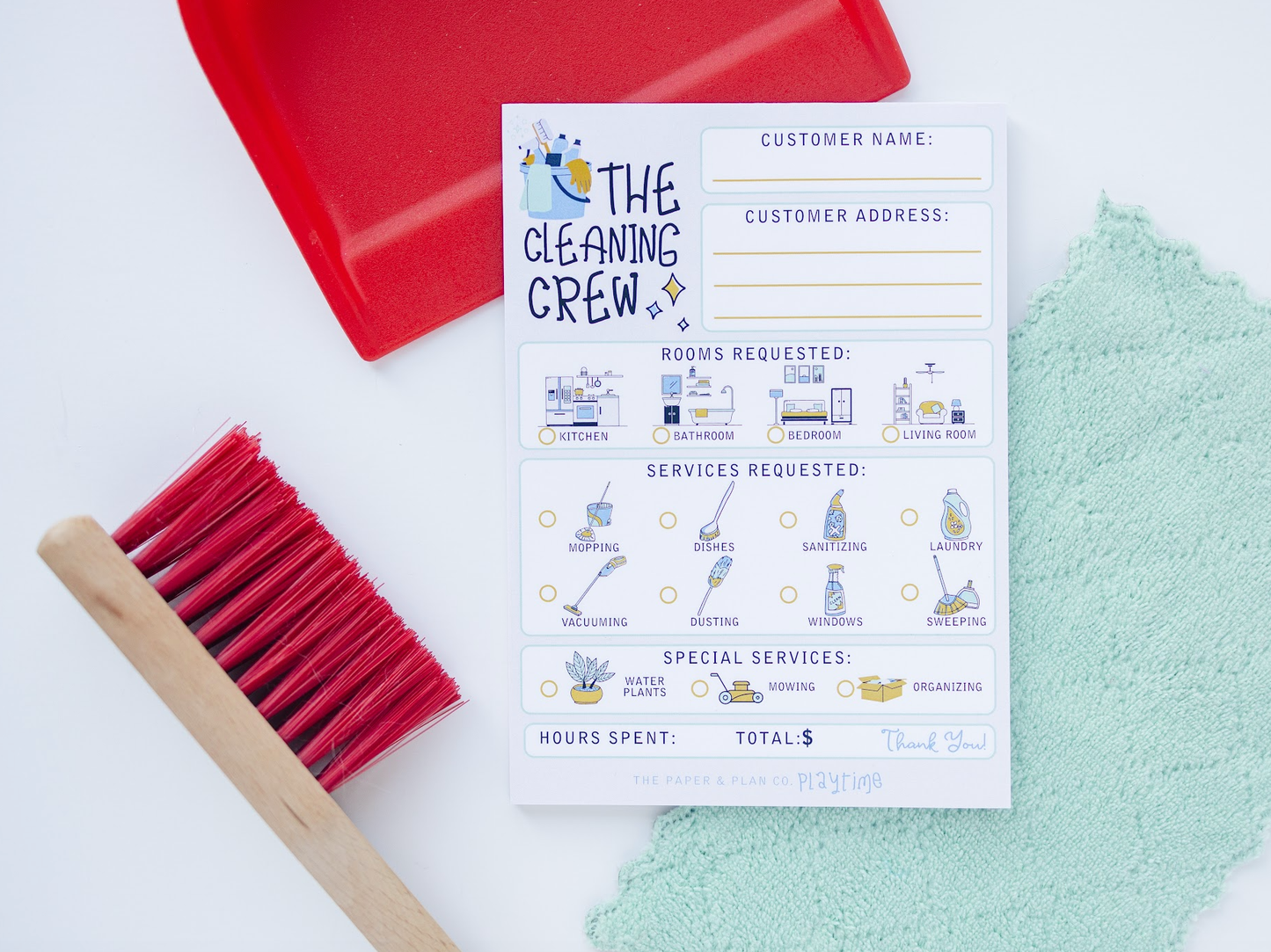 Cleaning Crew Playtime Notepad