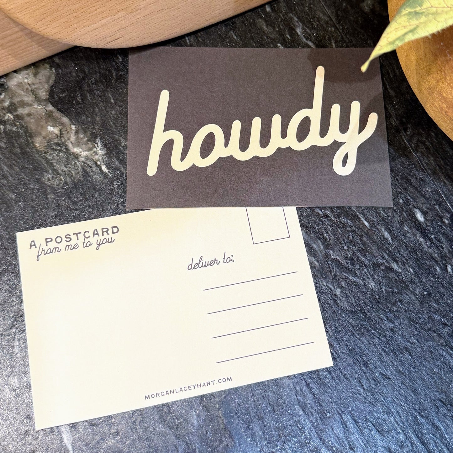 Howdy Postcard - Black Solid