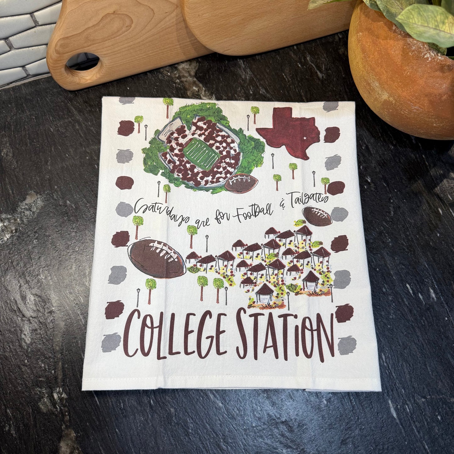 College Station Tea Towel
