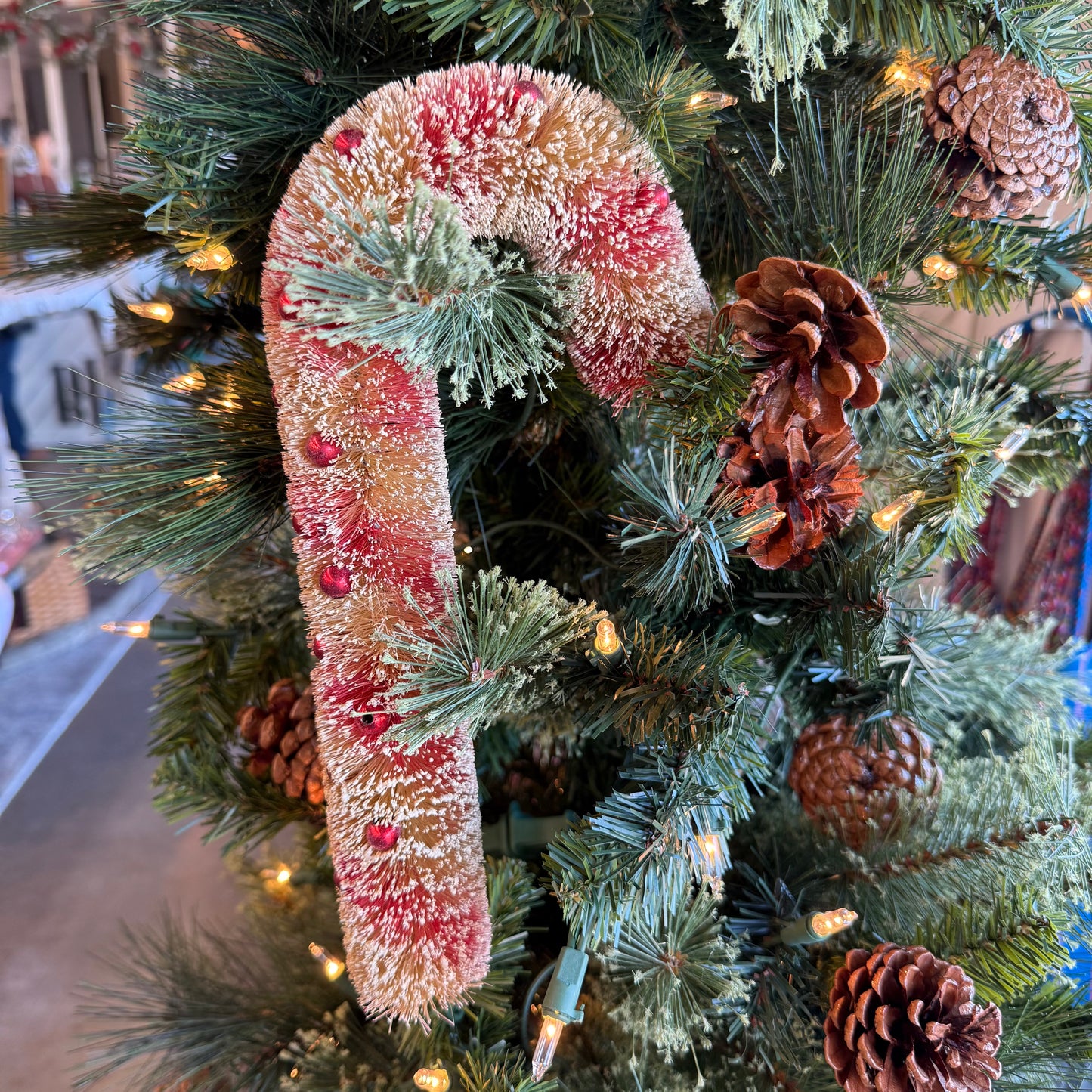 Bottle Brush Candy Cane + Beads