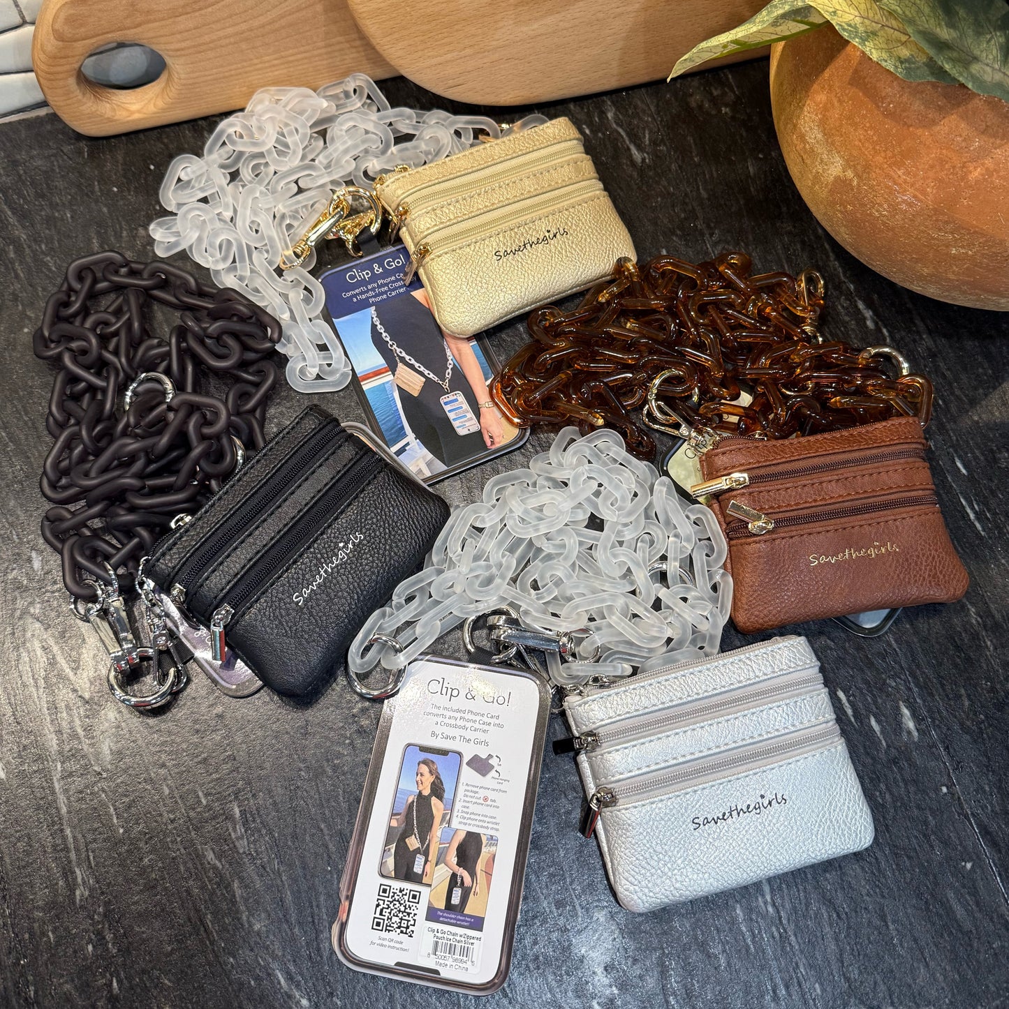 Handsfree Adjustable Crossbody Phone Chain + Wallet