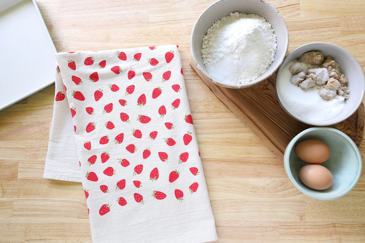 Strawberries Handprinted Kitchen Towel