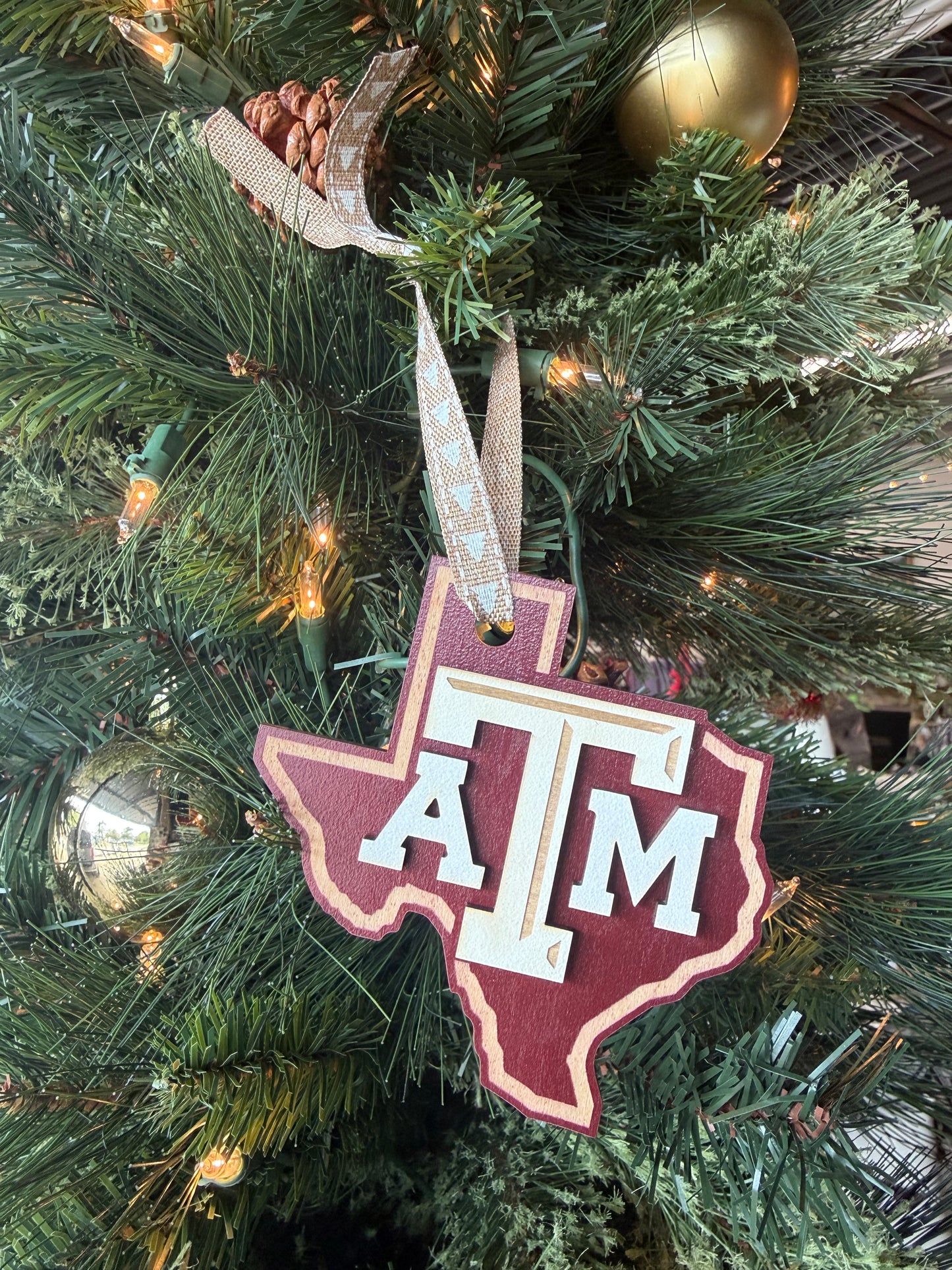 Wood Ornament - Texas A&M Logo