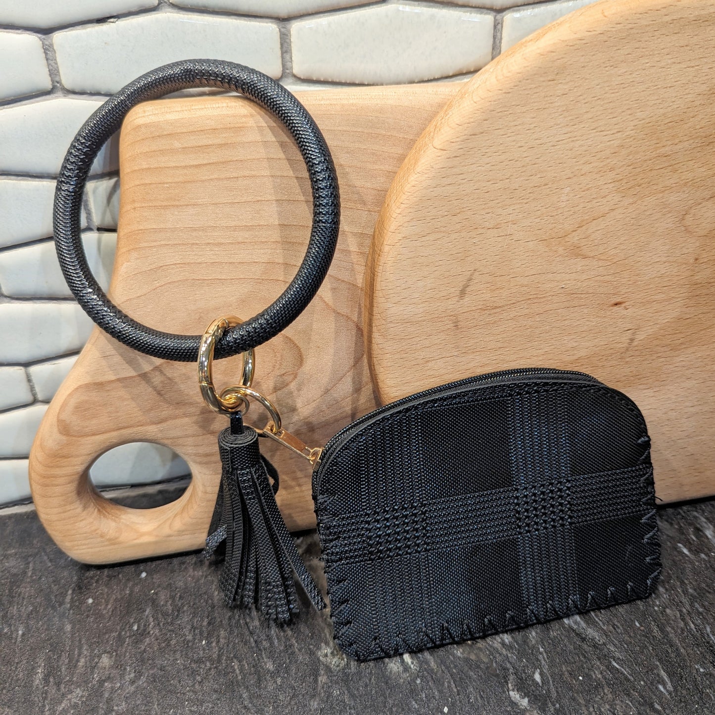 Mini Black Clutch Wristlet