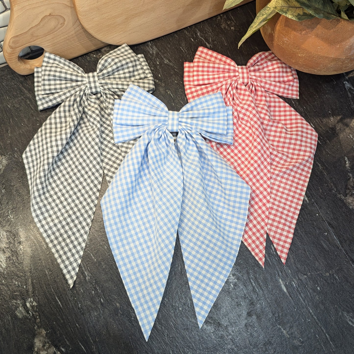Hair Bow Clip - Plaid