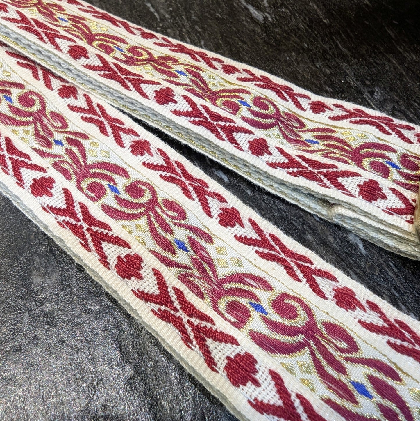 Joy Maroon + Beige/Khaki Guitar Purse Strap - 1.5"