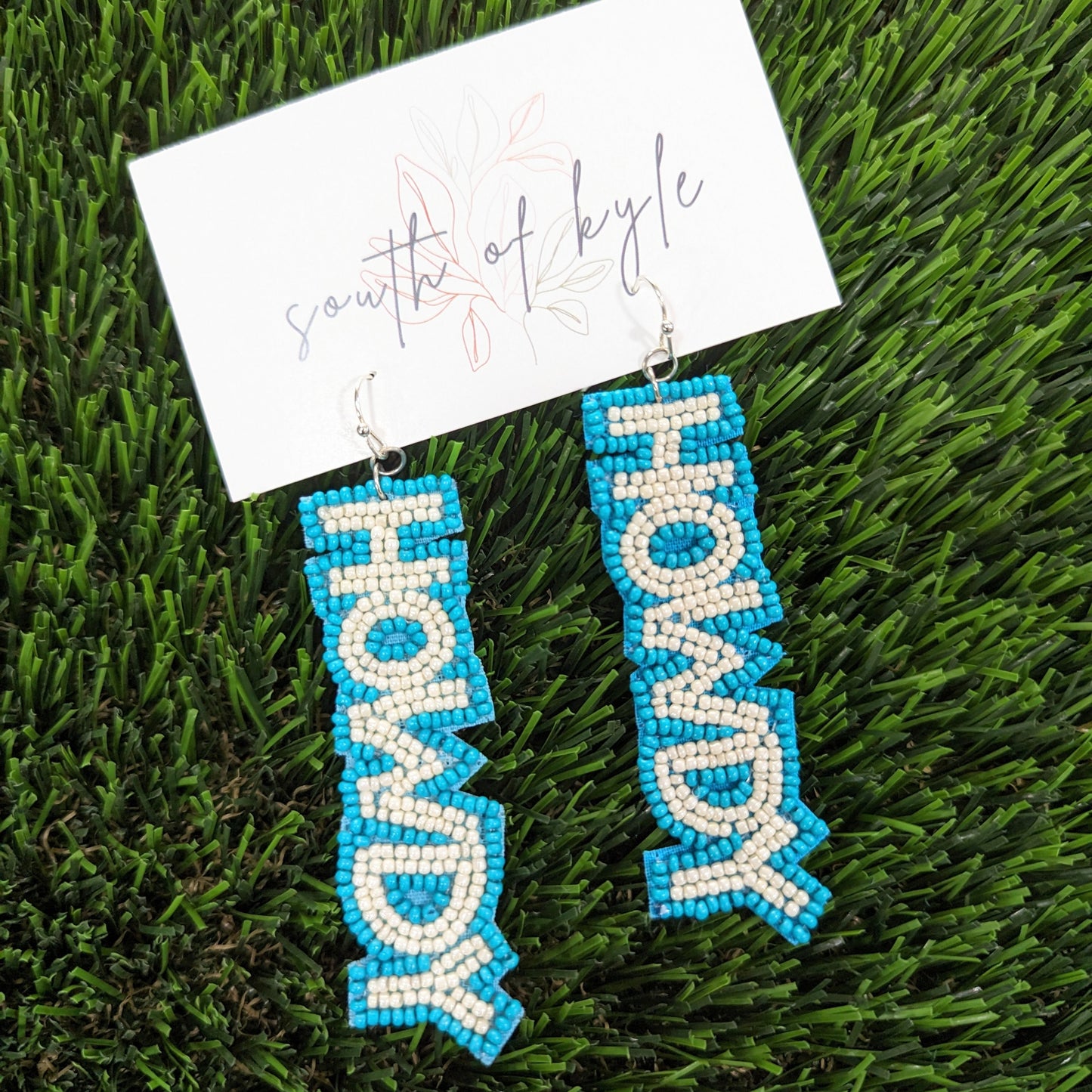 Howdy Beaded Earrings - Turquoise