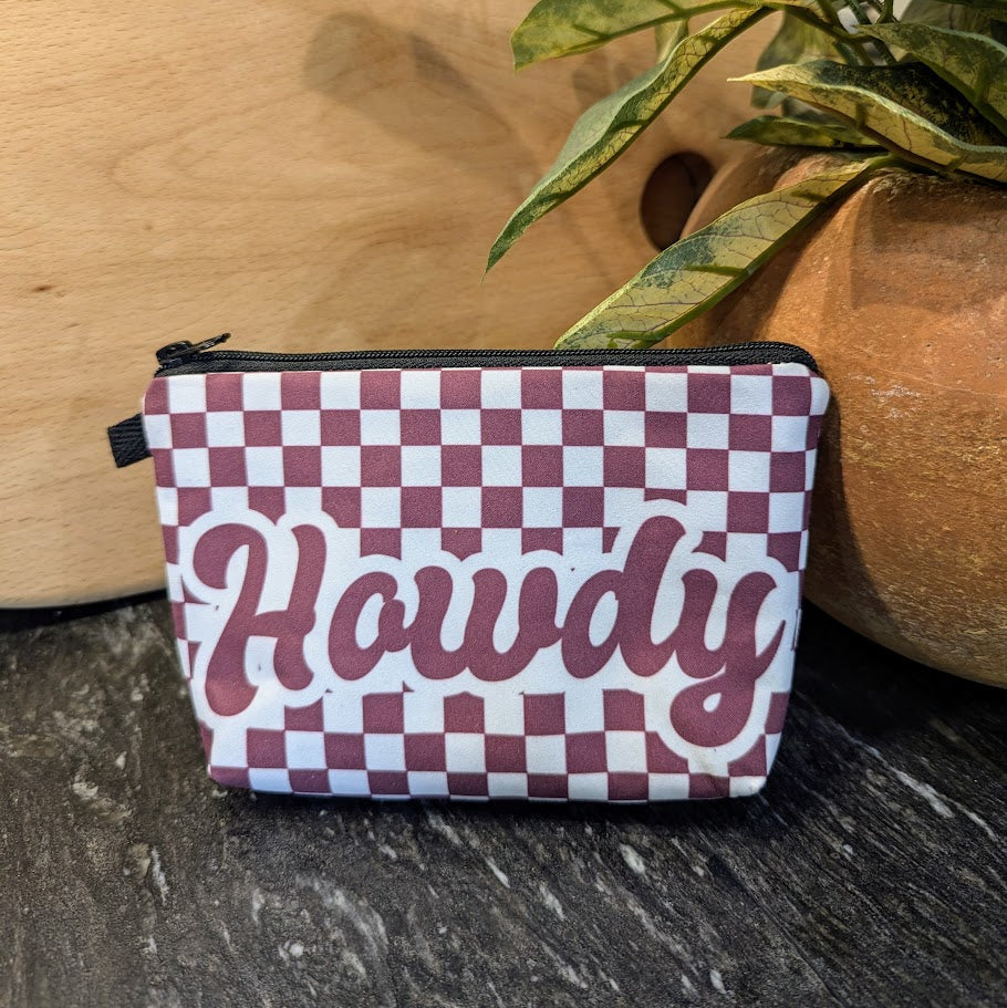 Checkered Howdy Privacy Pouch
