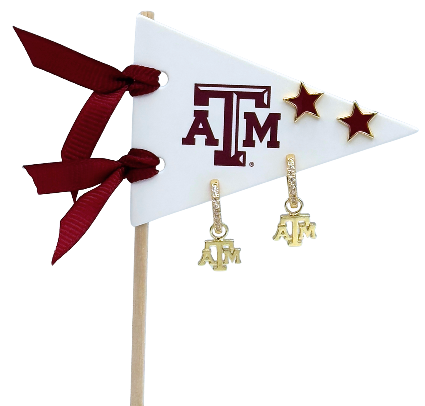TAMU Pennant + Logo Earring Set