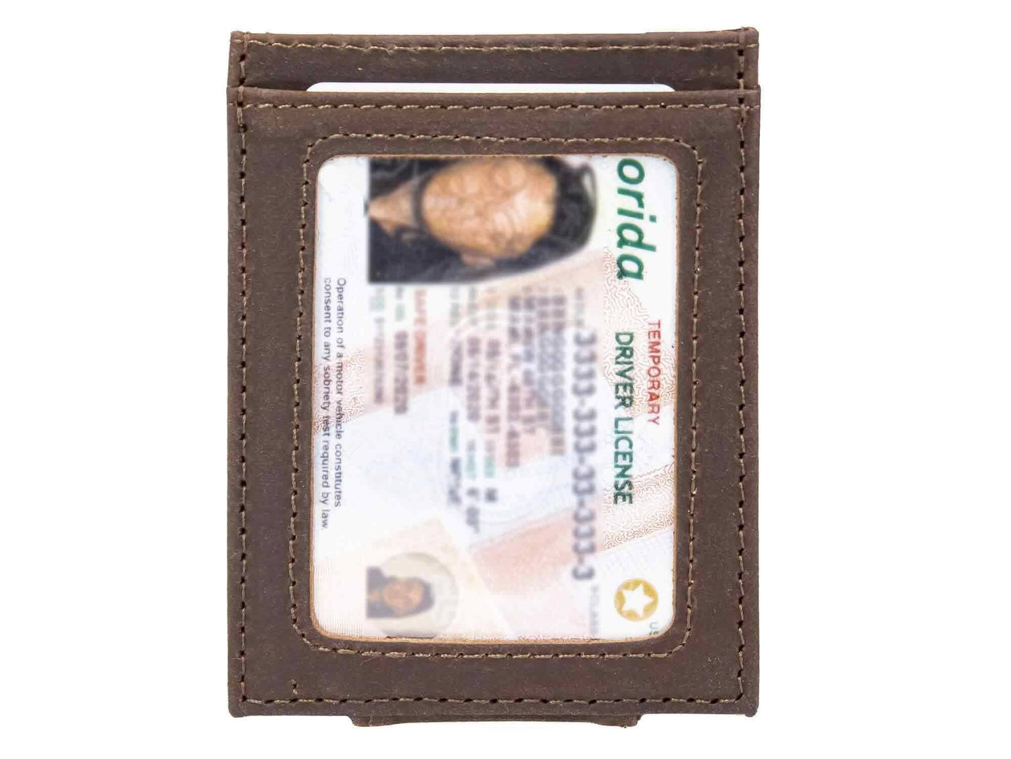 Magnetic Front Pocket Leather Wallet - Texas A&M