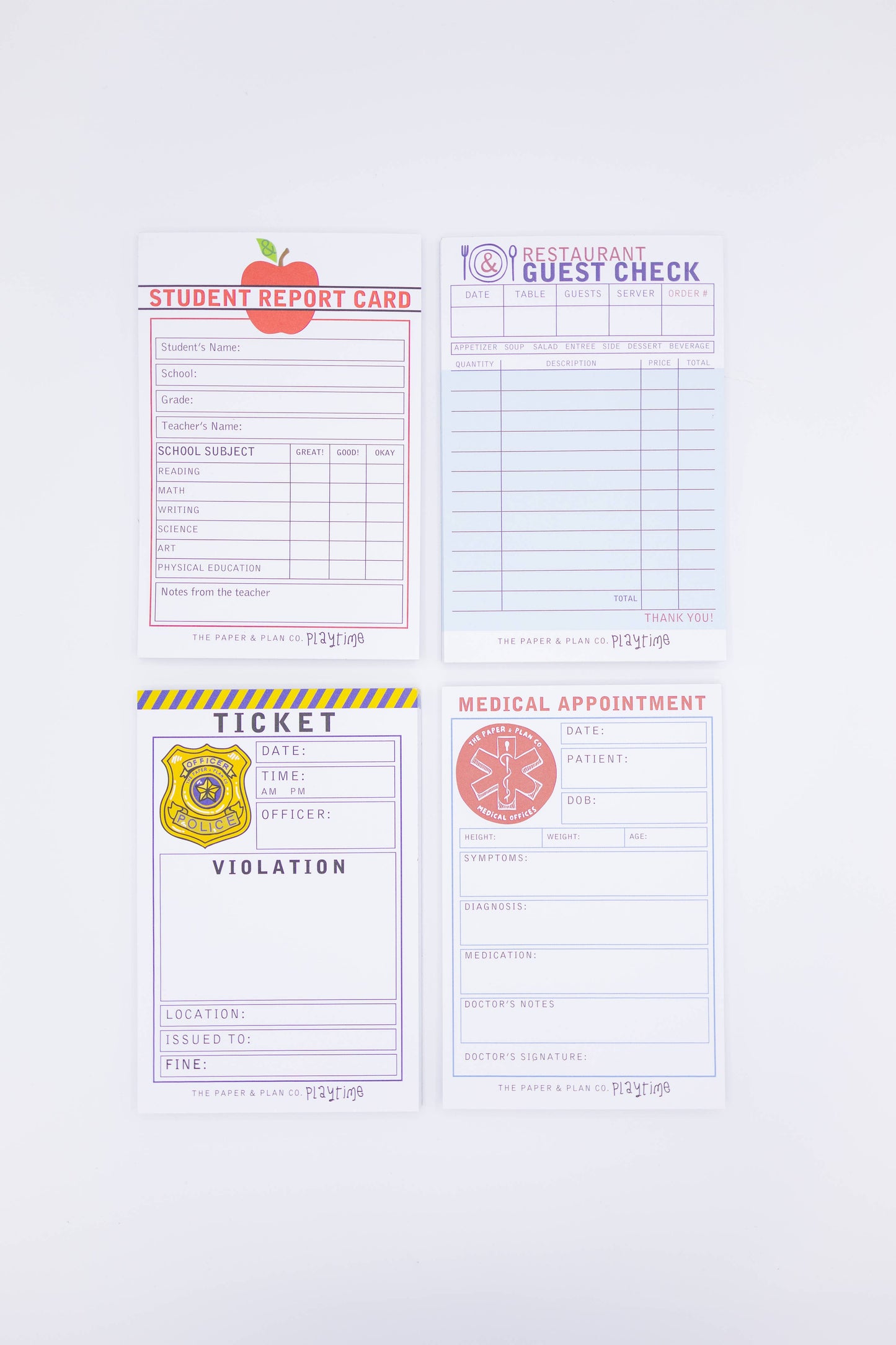 Playtime Notepad Set of 4