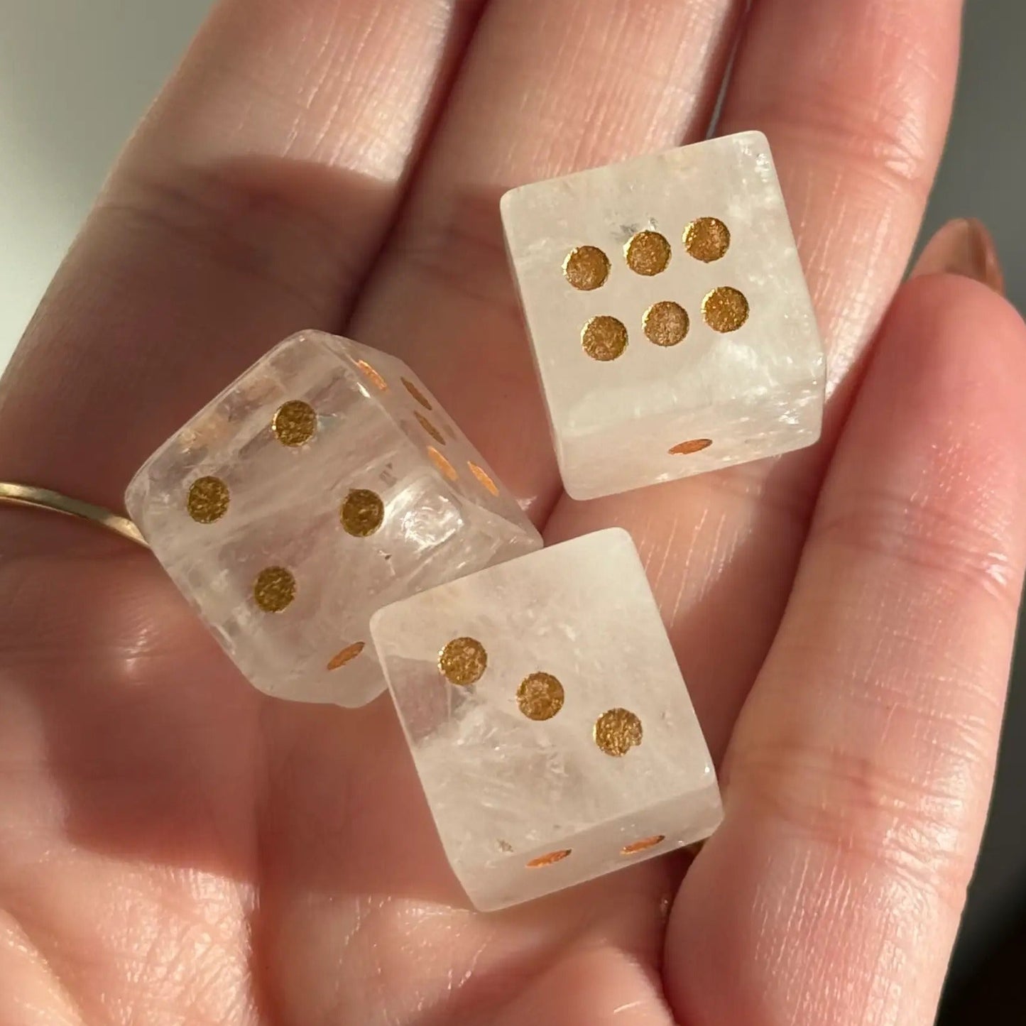 Clear Quartz Carved Dice
