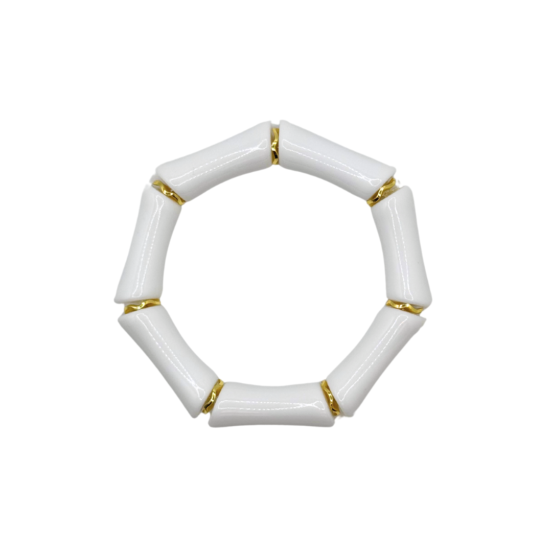 Acrylic Bamboo Bracelets + Gold Accents
