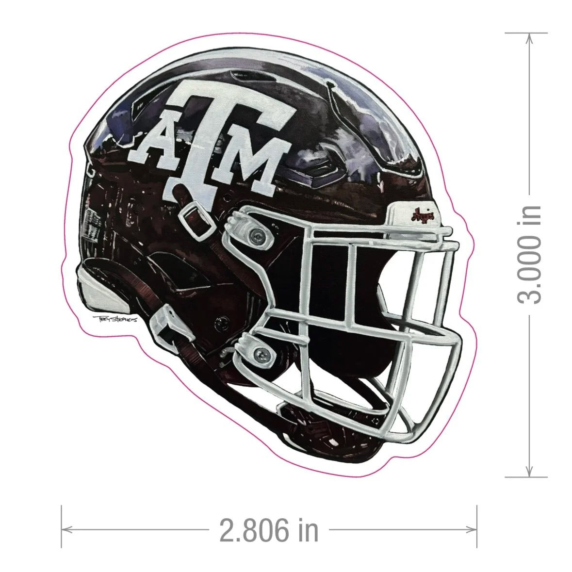 Maroon Helmet Sticker