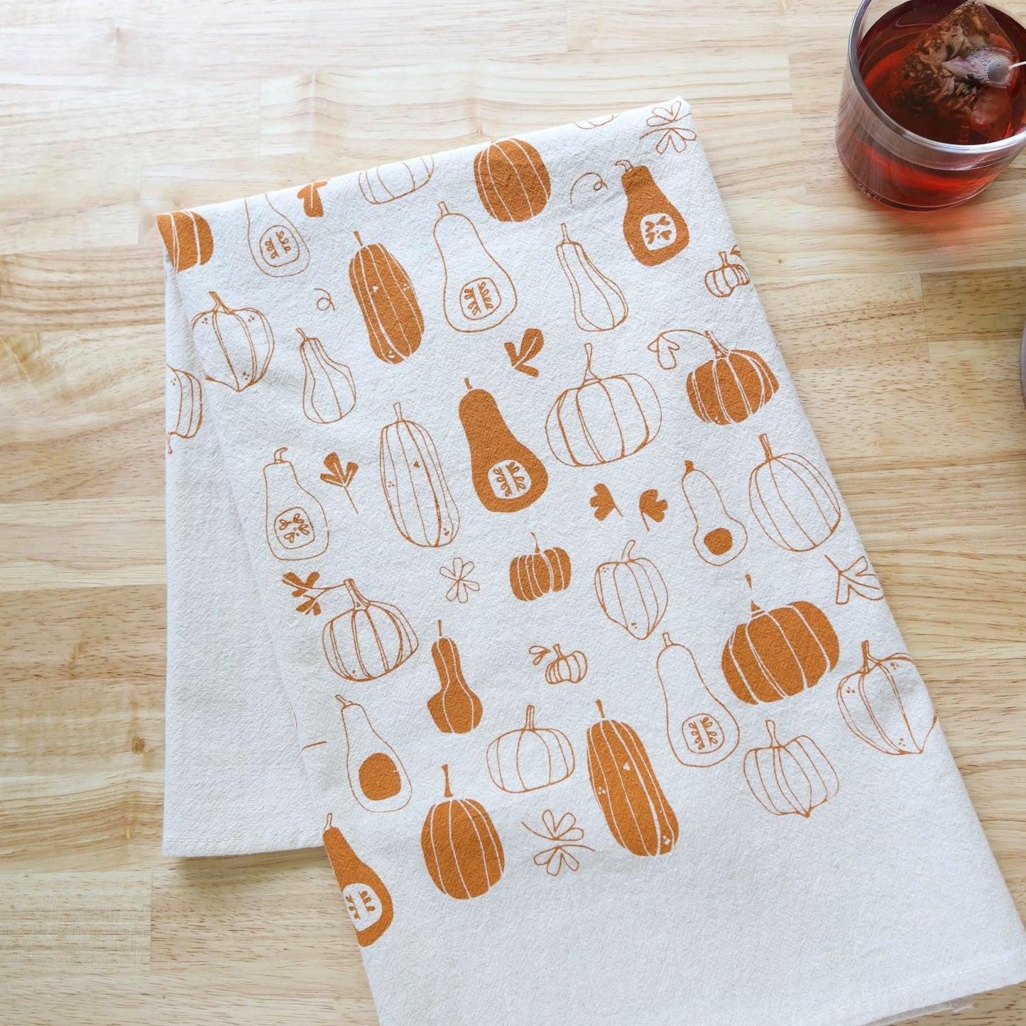 Pumpkins Handprinted Kitchen Towel