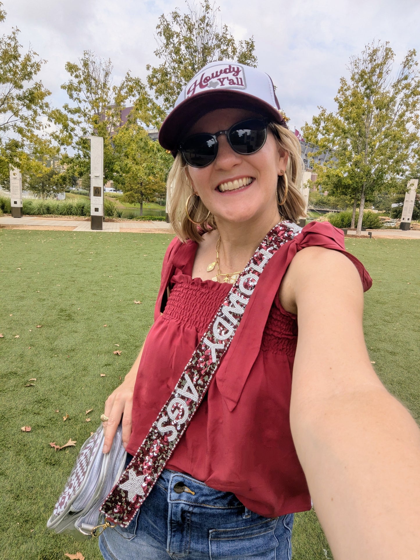 Sequin Howdy Ags Purse Strap - 2"