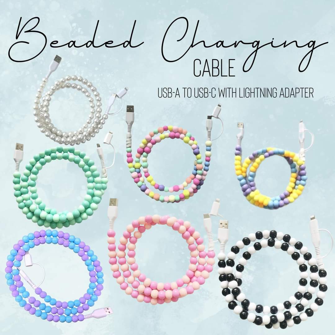 Beaded Charging Cable Charger Cord