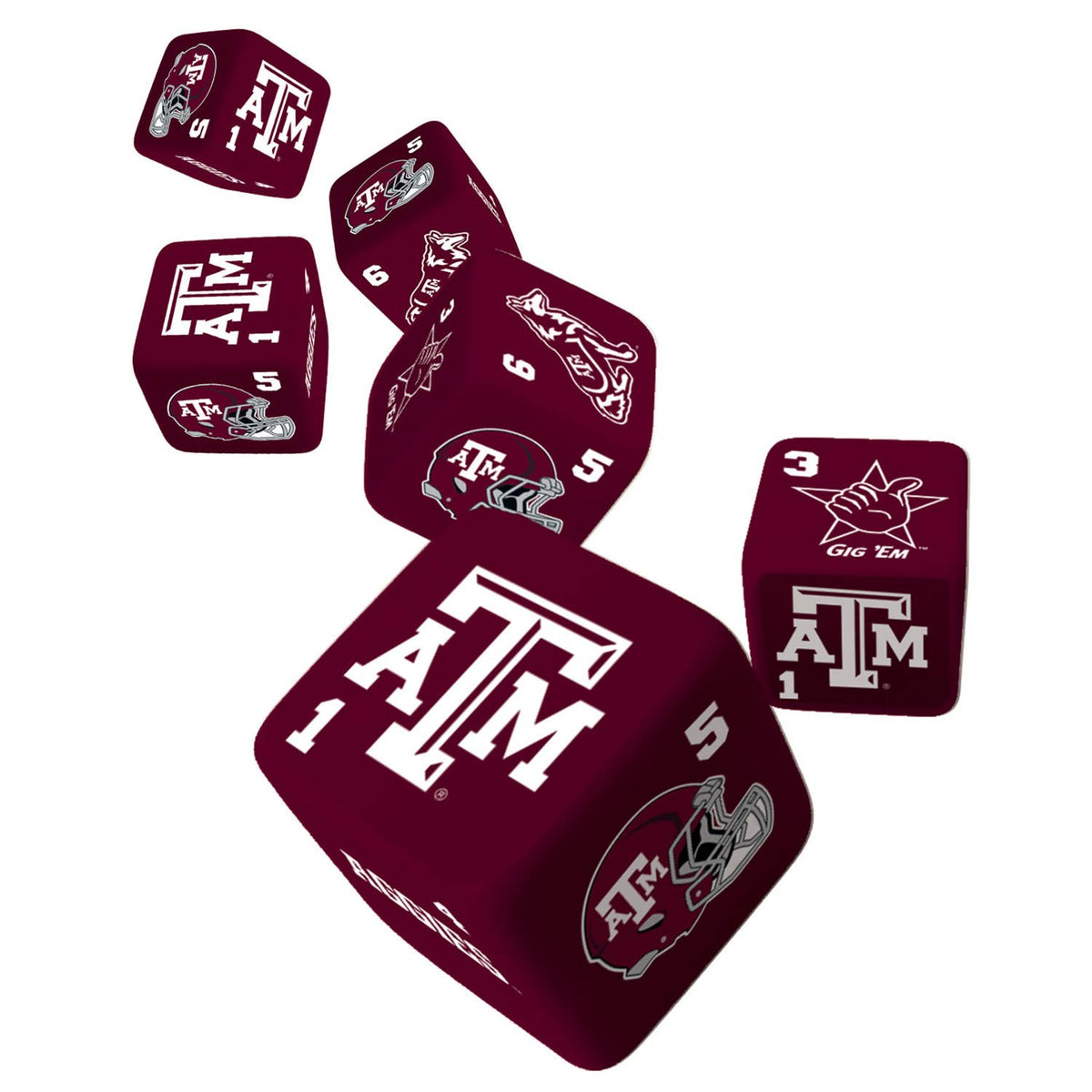 Texas A&M Dice Set