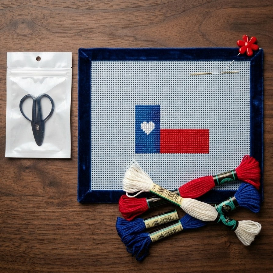 Texas Heart Needlepoint Canvas Kit