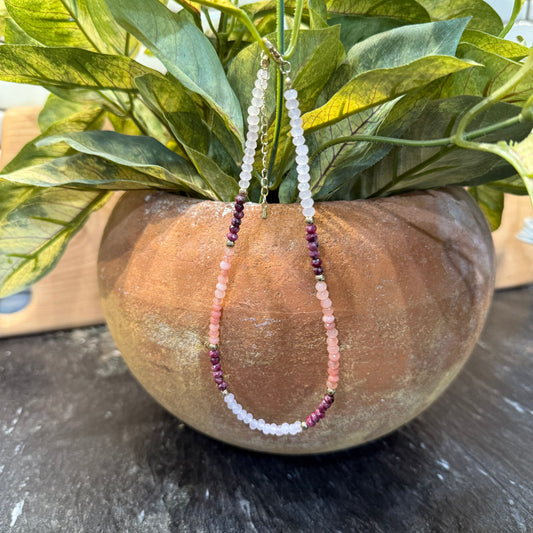 Maroon Tones Gemstone Choker