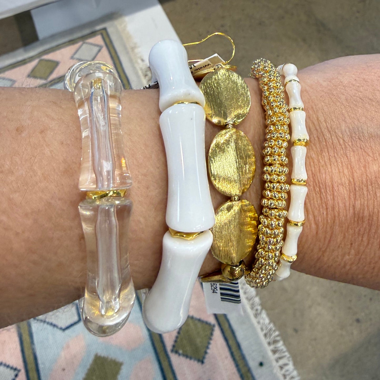 Acrylic Bamboo Bracelets + Gold Accents