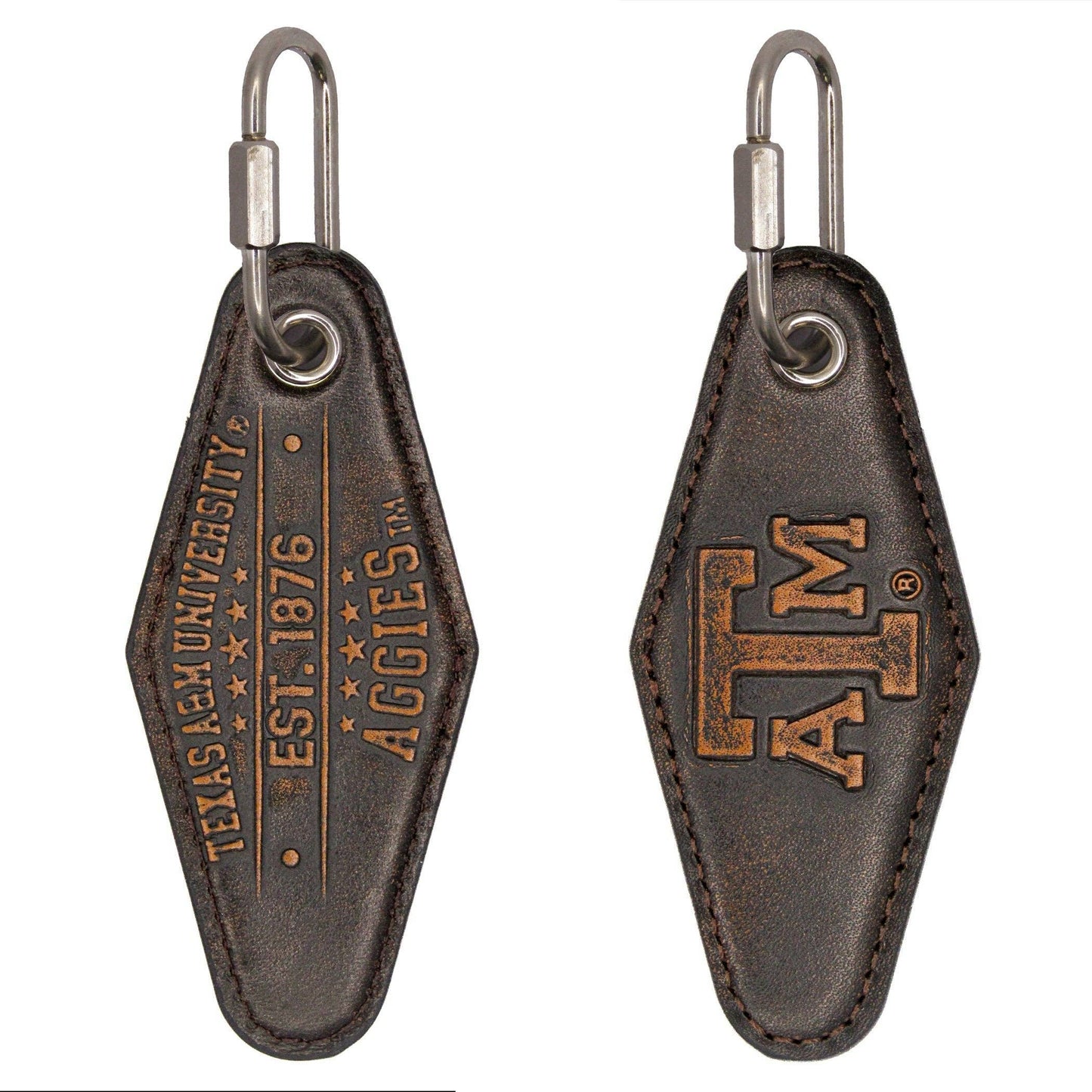 Vintage Leather Keychain - Texas A&M