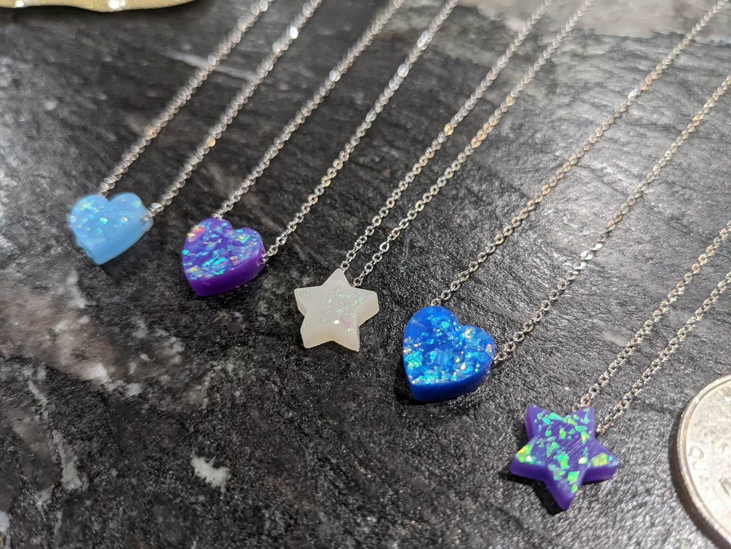 Kids Glitter Resin Necklace