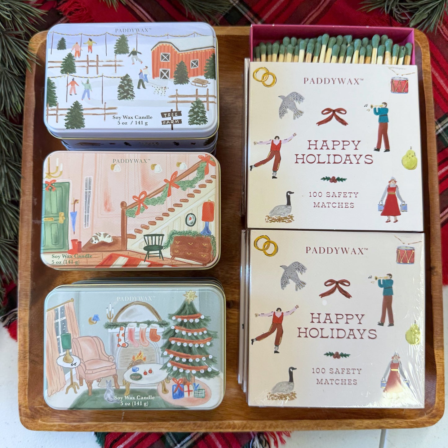 Green Candle Holiday Tin