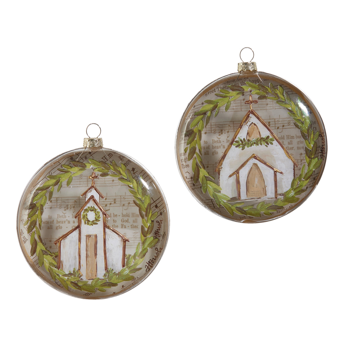 Church Sheet Music Disc Ornament