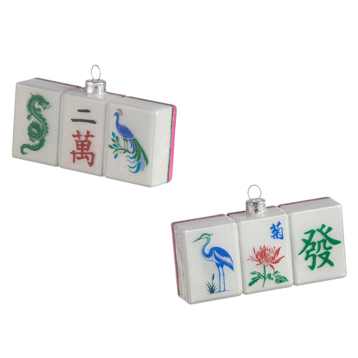 Mahjong Glass Ornament