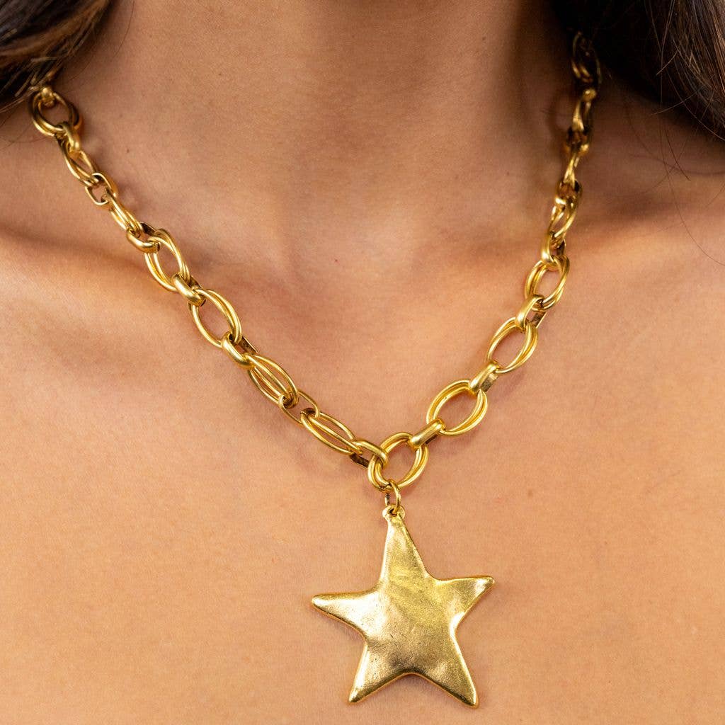 Chunky Chain + XL Star Statement Necklace