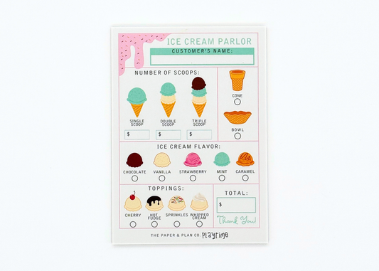Ice Cream Parlor Playtime Notepad