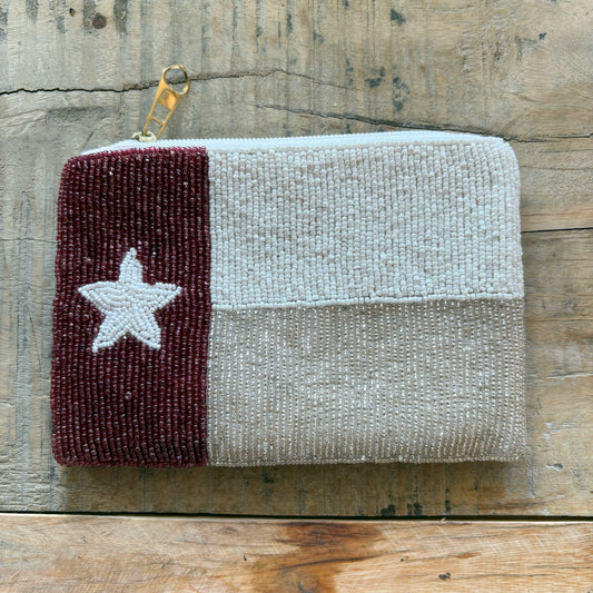 Flag Beaded Privacy Pouch