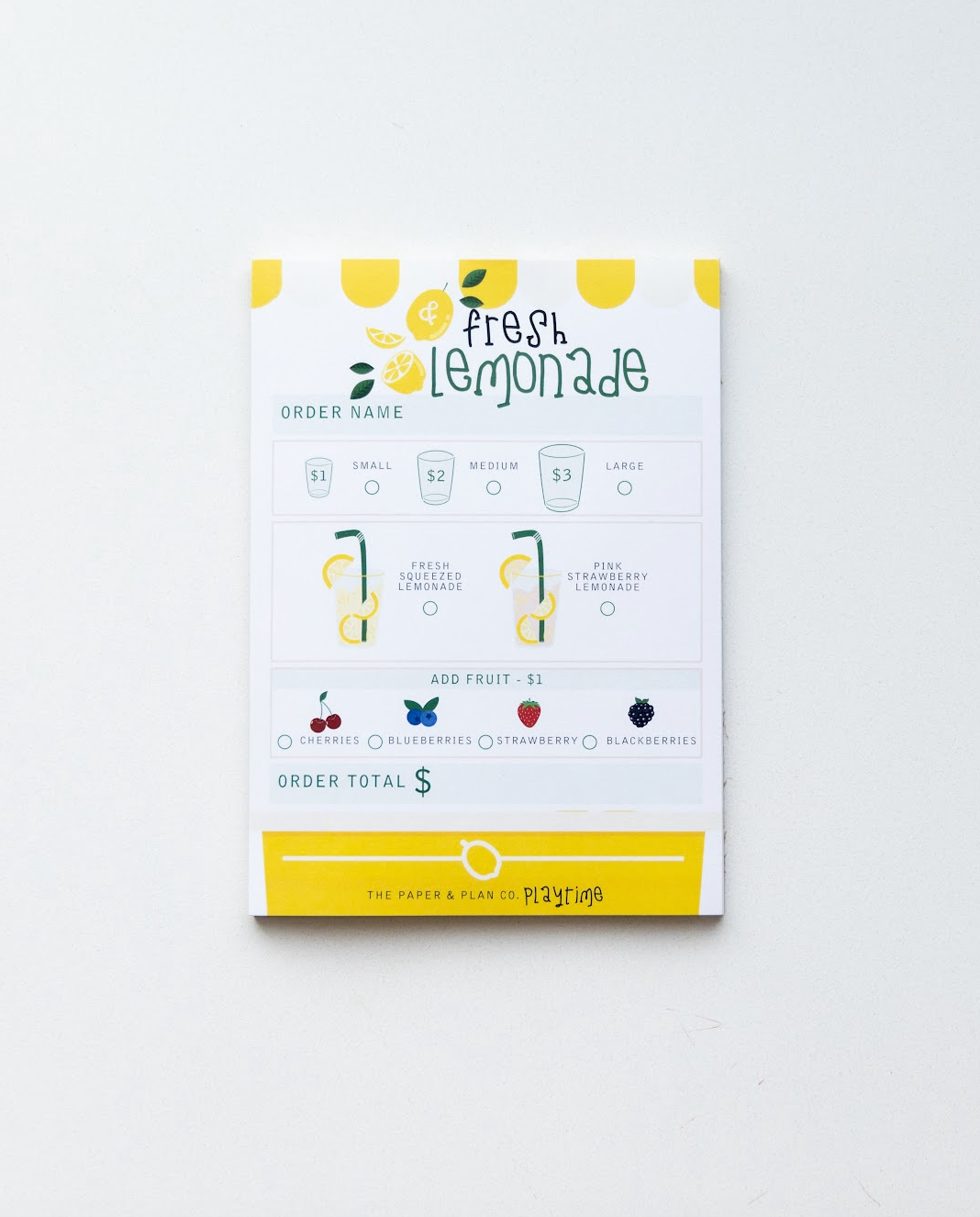 Lemonade Stand Playtime Notepad