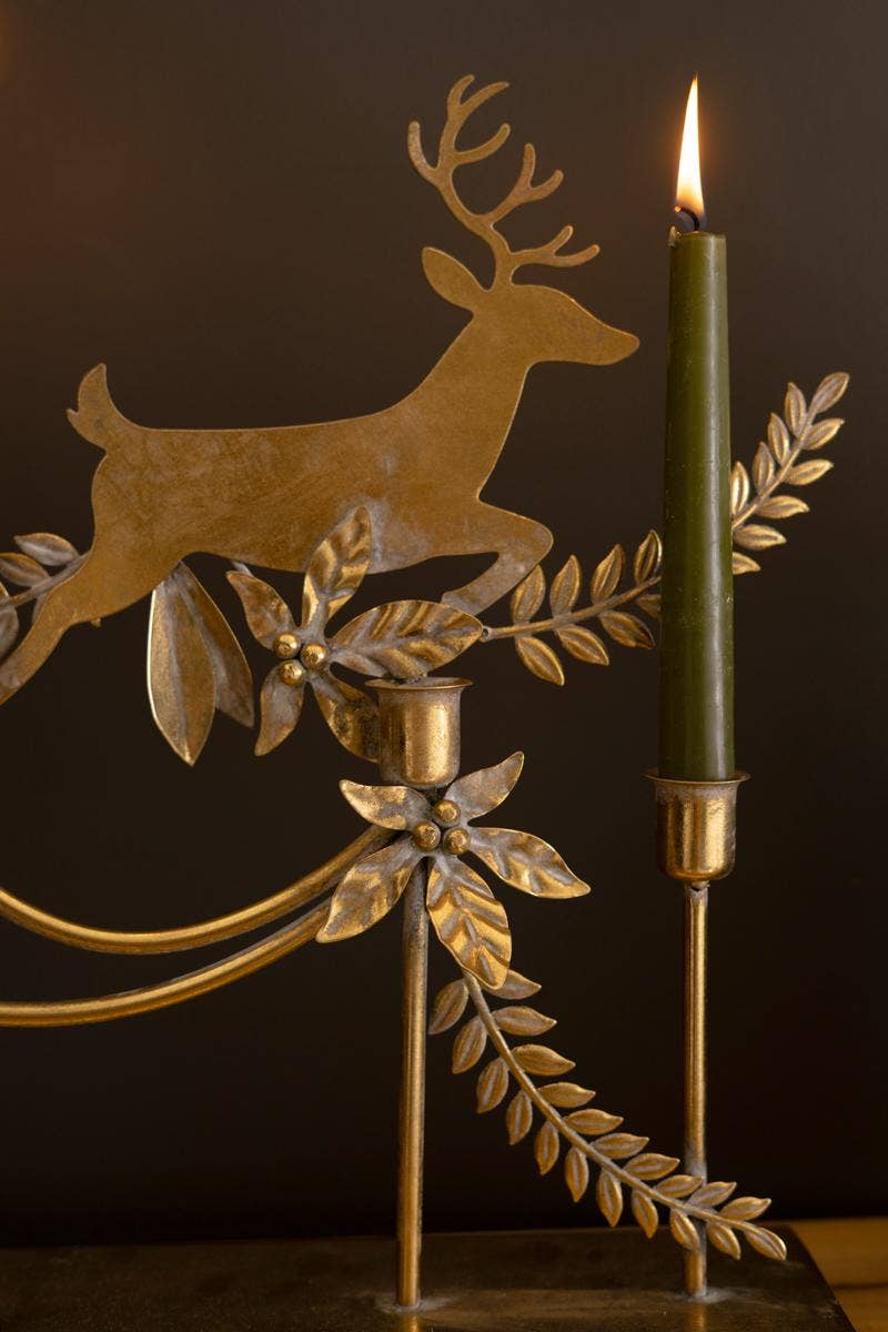 Metal Reindeer Candleabra
