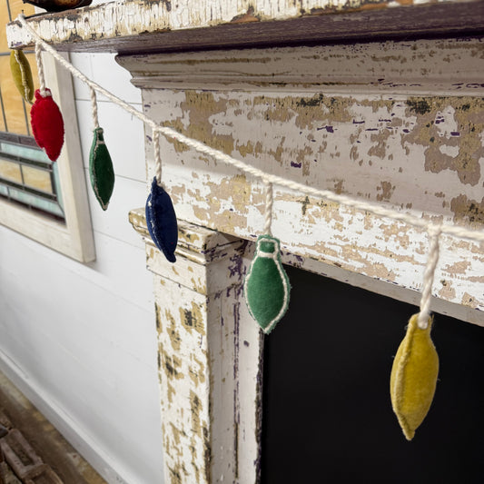 Christmas Light Garland in Cotton Velvet