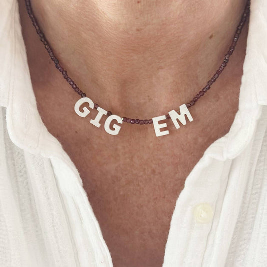 GIG 'EM Spirit Necklace - Maroon
