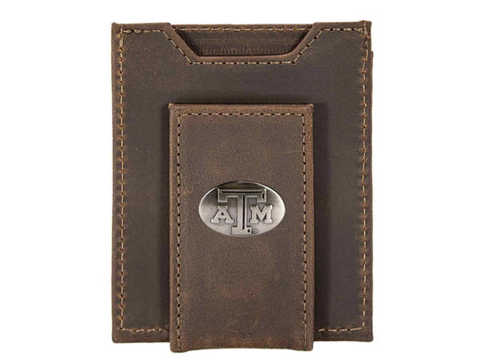 Magnetic Front Pocket Leather Wallet - Texas A&M