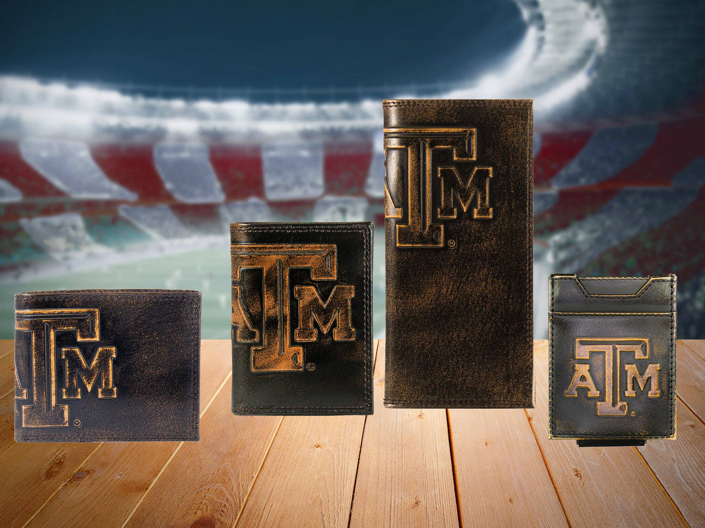 Secretary Wallet in Burnished Leather - Texas A&M