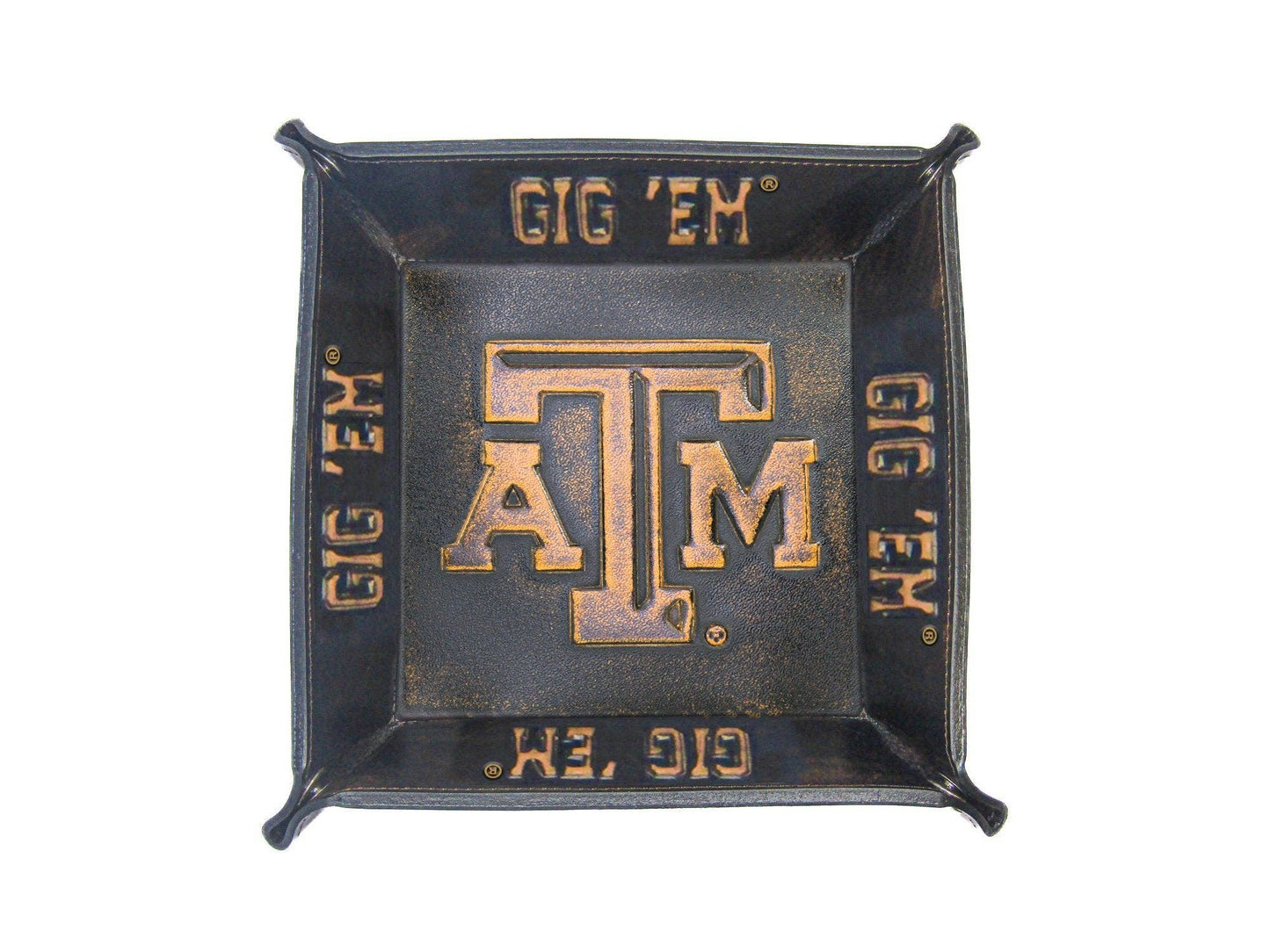 Leather Logo & Slogan Valet Tray - Texas A&M