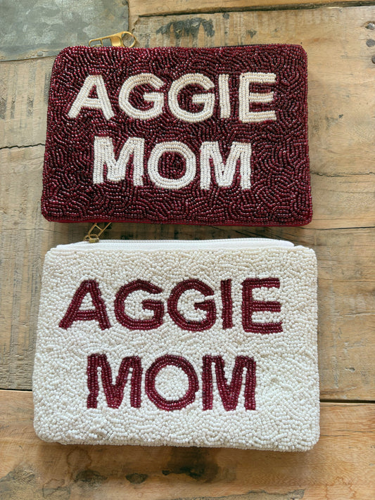 Aggie Mom Beaded Privacy Pouch