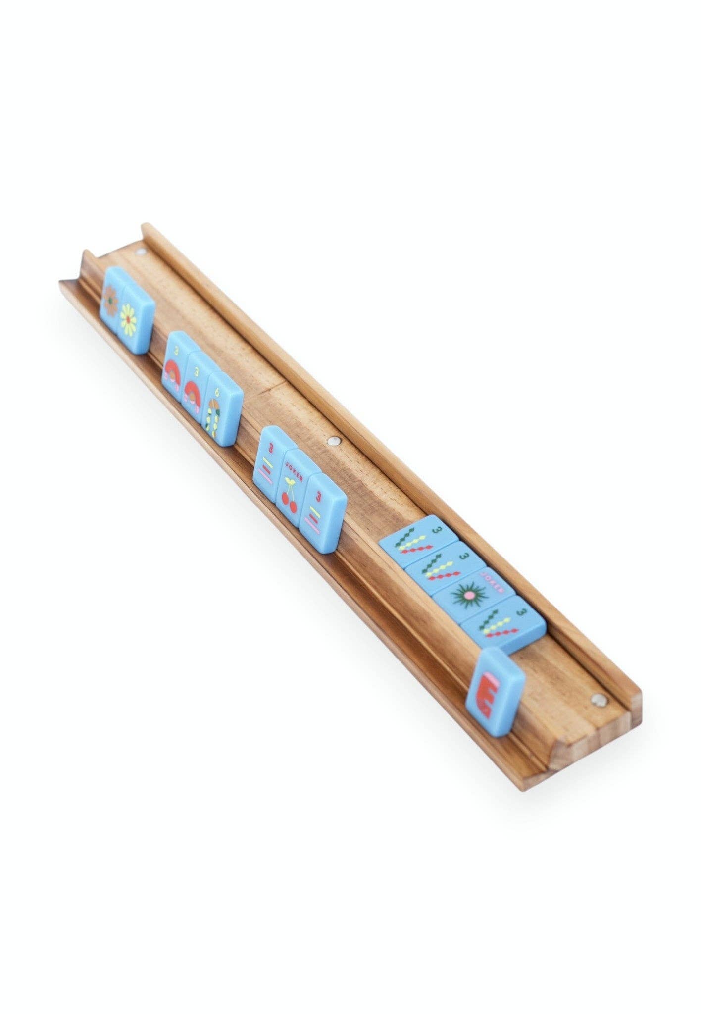 Mahjong Racks & Pushers (Set of 4) - Oak