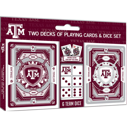 Texas A&M Playing Cards & Dice Set