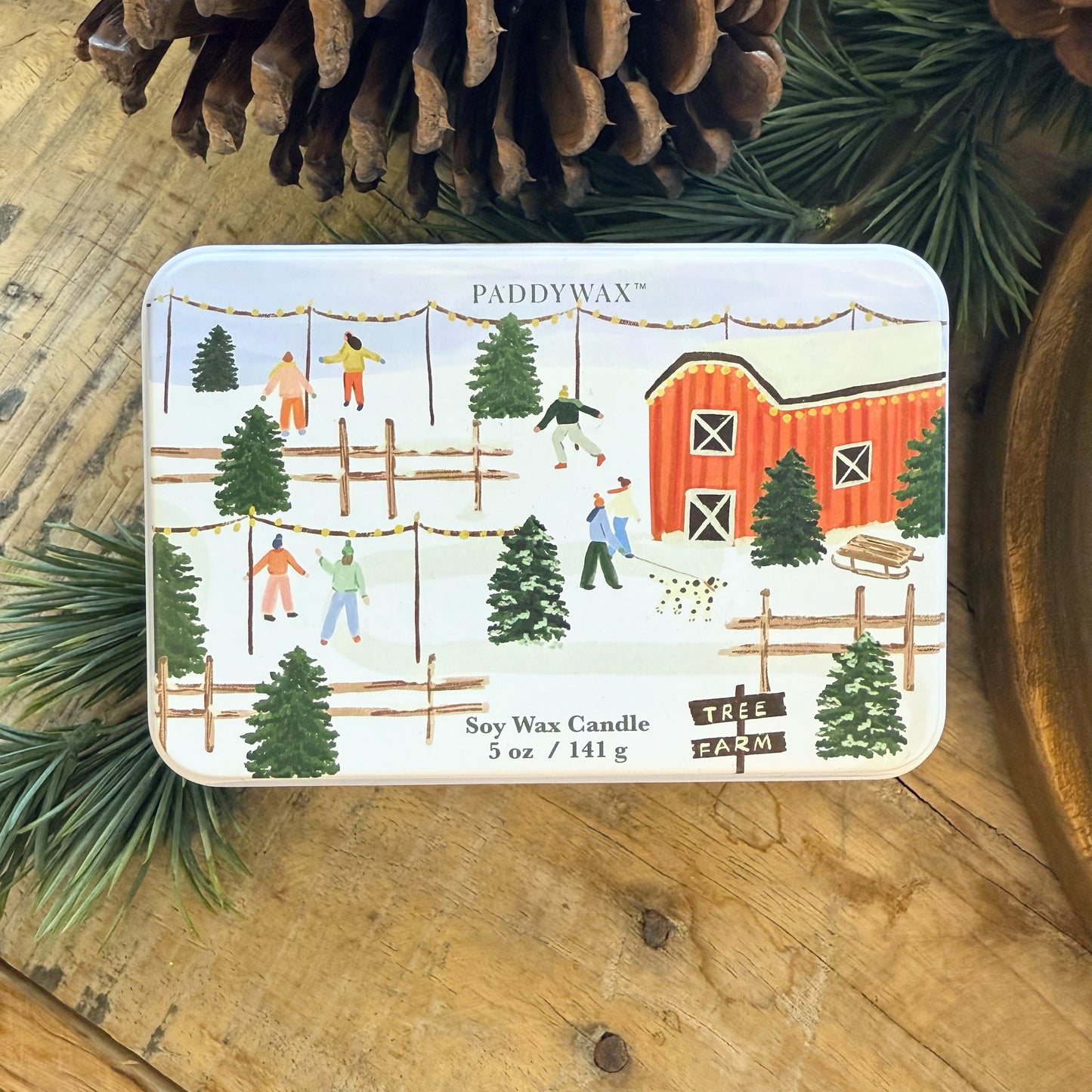 Blue Candle Holiday Tin