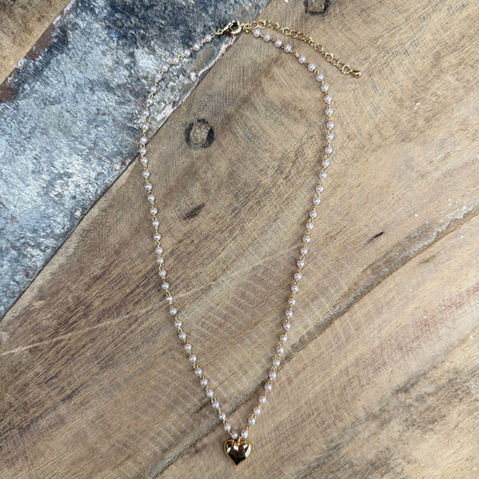 Heart Pearl Necklace