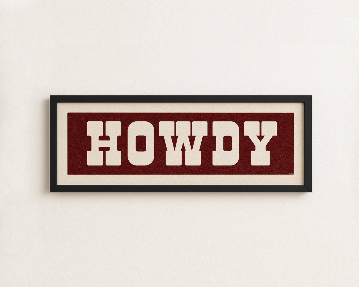 Framed HOWDY Sign