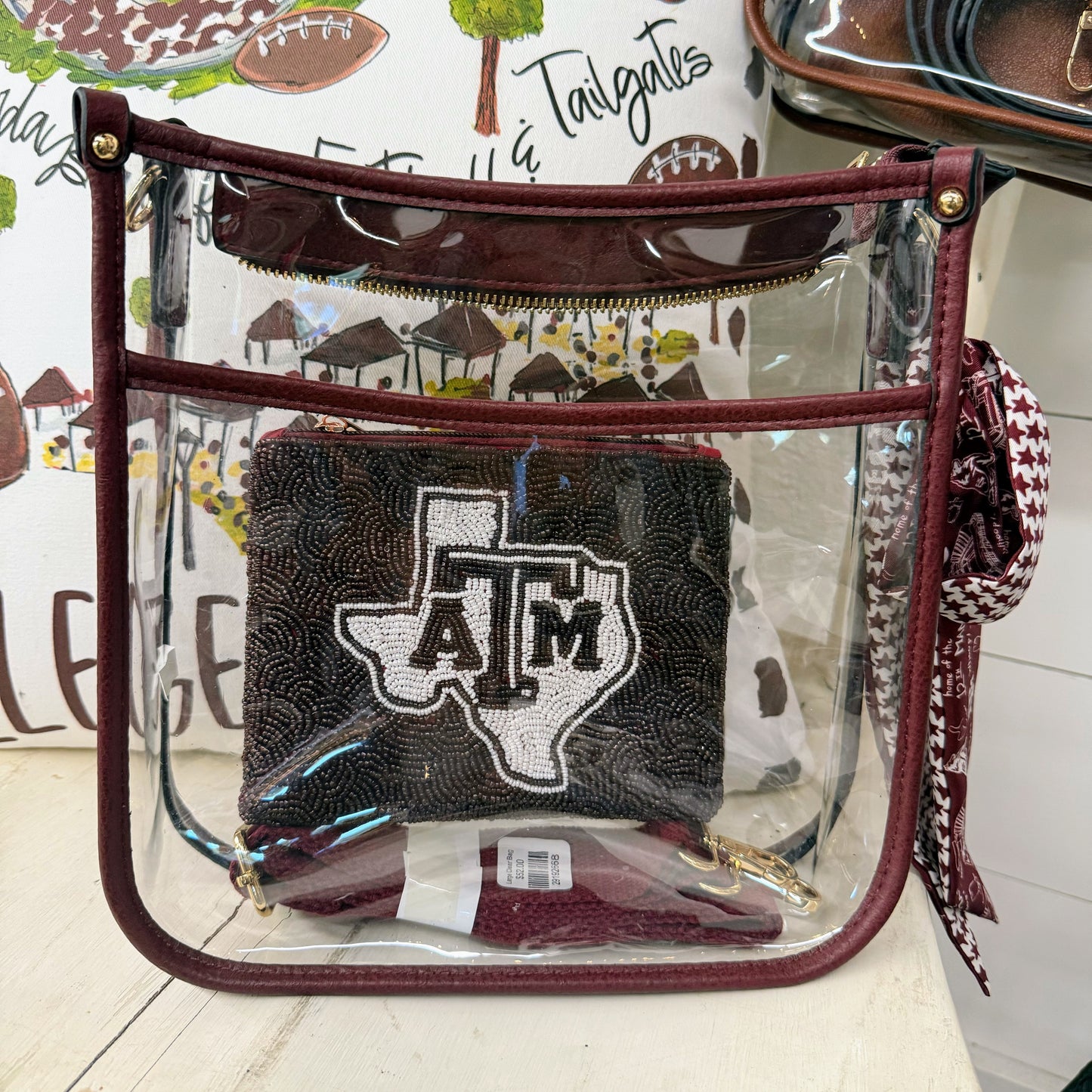 aTm Beaded Privacy Pouch - Maroon